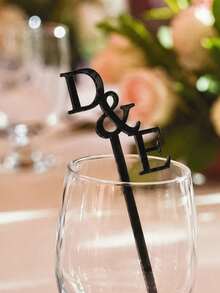 Palitos agitadores personalizados para boda - Decoración de fiesta de boda, uso diario en el hogar, palitos agitadores para boda (dorado) - Multicolor - Ver 8