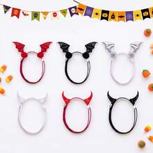 3/6pcs Halloween PU Shiny Fabric Plush Ball Pet Devil Horn Bat Headband, High Elasticity Non-Tight Fit Cat Dog Universal Funny Headwear, Cat Dog Decoration Accessories, Cute Pet Halloween Party Costume Atmosphere Outfit, Small And Medium Cat Dog Holiday Costume Headwear, Halloween Photo Party Costume Gift, Halloween Gift Perfect Pet Gift! - Multicolor - View 8