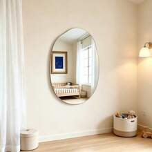 1pc Asymmetrical Acrylic Mirror Wall Sticker, Asymmetrical Shaped Acrylic Mirror, Unique Design, Home Decor, Kids Room Decorative Mirror - Multicolor - View 8