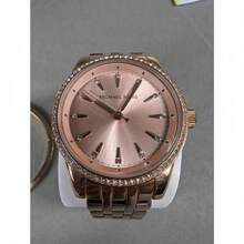 Michael Kors MK3744 Brushed Champagne Dial Crystal Markers Bezel Rose Gold Steel Women Quartz Watch - one-size - View 2