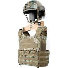Motorcycle Helmet Wall Mount Bracket, Tactical Gear Wall Rack, Solid Wood Body Armor Stand, Jacket Board Hook Display Storage Rack, Motorcycle Helmet Wall Mount Display, Suitable For Police, Football, Cycling, Skiing Equipment, Coats, Veterinarian Hat Set, Natural Wood Color - View 7