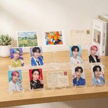 30/50 Pack Lear Acrylic Mini Display Easel Stand Small Plastic Holder Rack For Kpop Photocards Challenge Coin Place Cards Picture Frames Desktop Decor - Multicolor - View 6