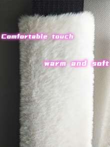 2pcs Winter Warm Fleece Shoulder Pads, Warm Anti-Chafing Seat Belt Covers, Car Accessories - A - View 3