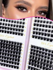 384pcs Individual False Eyelashes For DIY Lash Extension, D-Curl Fluffy Lashes, Easy Lash Extension At Home - Black - View 4