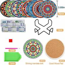 5D DIY Diamond Painting Coaster Set, Beginner, Adult Painting Crafts And Sewing Supplies, Suitable For Home Decor, Wedding Accessories And Party Favors, Thanksgiving, Back To School Gifts - Upgraded Model C - View 3