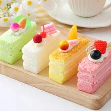 1 pieza Juguete squishy de pastel de mousse compacto con rebote lento, esponjoso y pegajoso, para apretar y aliviar la tensión diaria. Adorno versátil para escritorio de oficina, ideal para decoración DIY de fiestas, regalo de cumpleaños único y delicado para parejas que viajan. - Multicolor - Ver 5