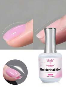 COLOURSMILE 15ml 透明建構膠,強化延長底膠,瓶裝,可浸泡卸除,UV/LED 固化,美甲延長膠 - 無色 - 查看 14