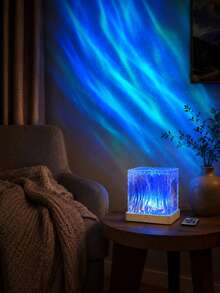 Artistic Square Ambient Lamp, 16-Color RGB Aurora Or Ripple Light With Touch Switch - 多色光 - 查看 3