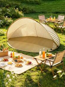 2s Quick-Open 2-Person Beach Tent! No-Assembly Beach Tent, Portable Quick-Open Sunshade, Easy-To-Use Outdoor Canopy Suitable For Beach, Picnic, Park, Camping, Family Leisure - Multicolor - View 6