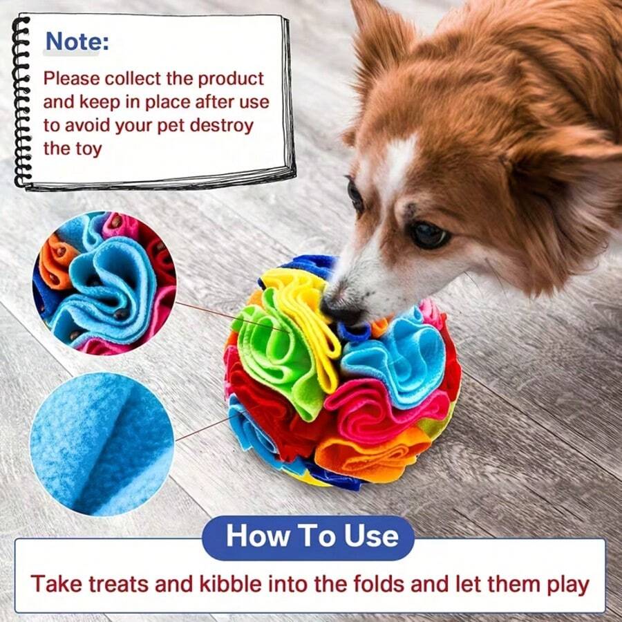1 pièce Jouet de balle à renifler interactive en tissu floral, convient à toutes les races de chiens, balle d'entraînement olfactif, favorise l'exploration olfactive naturelle pour les chiots et les chiens adultes - Multicolore - Voir 1