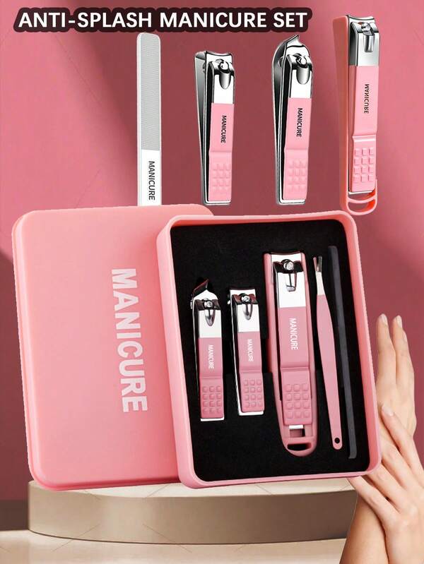7/9/10pcs Premium Manicure Set, Nail Clipper/Eyebrow Scissors/Nail File Set, Trim Fingernails Toenails Eyebrows, Men/Women Beauty Care Tools, Manicure Tools, Ideal Gift, Home Nail Salon, With Portable Travel Pouch