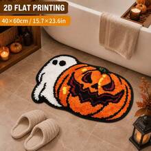 1pc Halloween Pumpkin Ghost Doormat, Home Decor, Area Rug, Casual Blanket, Bedside Rug, Absorbent Mat, Washable Carpet - Multicolor - View 6