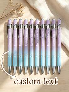 Personalized Custom Gradient 2-In-1 Retractable Ballpoint Pen With Stylus Tip, Metal Stylus, 1.0mm Black Ink, Suitable For Office And School Supplies - Sets - View 7