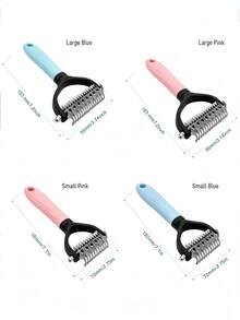 1pc Stainless Steel Pet Deshedding Comb, Suitable For Cats And Dogs, Double-Sided Undercoat Rake, Easily Remove Knots And Tangles, Long Thick Hair Grooming Tool, Efficient Deshedding Brush, Random Style, Random Color - View 5