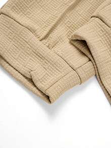 Men's Autumn/Winter Sports Sweatshirt & Sweatpants 2 Pieces Set, Casual Fashion Versatile Outfit - Khaki - View 11