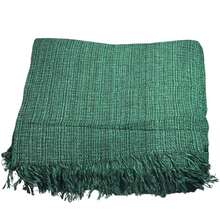 Kit 2 Mantas Sofá Cama 100% Algodão Grande 2,10x1,20 Macia Confortável Premium - 2 VERDE ESCURO MESCLADO - Visão 1