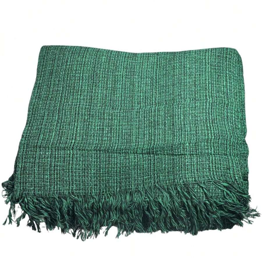 Kit 2 Mantas Sofá Cama 100% Algodão Grande 2,10x1,20 Macia Confortável Premium - 2 VERDE ESCURO MESCLADO - Visão 1