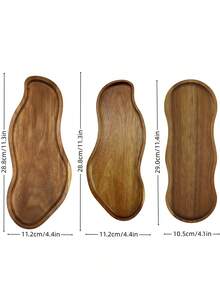 1pc Rosewood Jewelry Tray, Solid Wood Jewelry Stand, Entryway Key & Miscellaneous Storage Rack, Desktop Candle Holder, Key & Jewelry Organizer, Trinket Dish - Acacia - View 11