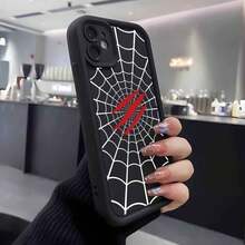 1pc [Pure Android Version] White Spider Web Claw Personalized Spider Scratch Mark European & American Style Minimalist Retro Creative Beast Spider Silk, Matte Black Lens Frame Stepped Design Full Coverage Anti-Drop Soft Shell, [International Version Not Local Version] Compatible With Android/GALAXY/A/S/FE/PLUS/ULTRA/PRO/NOTE/POCO/X/Transsion/HOT/PLAY/SPARK/POP/SMART/RENO/Honor/E/G/Phone Case - Multicolor - View 5