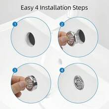 3pcs/Set, Sink Filter Drain Strainer Set, Fine Mesh Stainless Steel Food & Hair Catcher With ABS Overflow Stopper Rings, Round Removable Basket, Rustproof Easy-Clean Design, For Kitchen & Bathroom Sink, Universal Drainage Protector, Practical Househo - Strainer + Net Ring - View 9