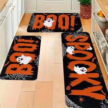 1 tấm thảm sàn Halloween hình con ma và mạng nhện, thảm bếp, thảm cửa, thảm hành lang, thảm trải sàn, thảm lễ hội - Nhiều màu - Xem 2
