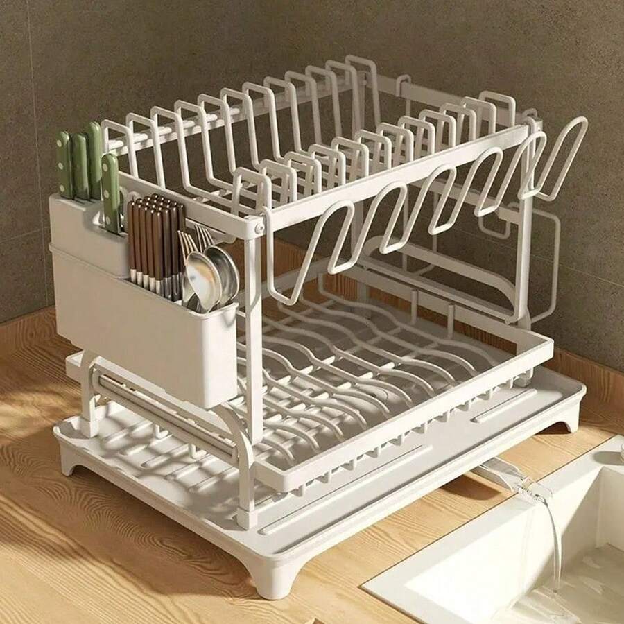 Escurridor de platos de cocina – Gran capacidad con bandeja de drenaje