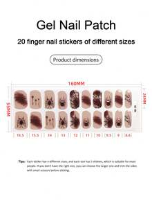 Halloween New Semi-Cured Gel Nail Stickers For Halloween & Christmas, Hardens Under Nail Lamp - Dusty Pink - View 3
