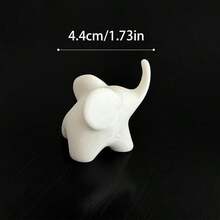Kotak Penyimpanan Cincin Gajah, Dicetak 3D dari Bahan PETG, Organizer Anting, Stand Pajangan Cincin Pernikahan, Patung Mini, Dekorasi Meja/Ruang Ruangan. - Putih - View 2