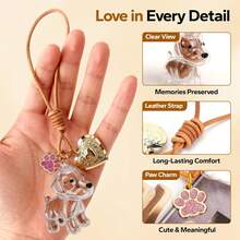 Forever Pup Dog Hair Collector Keychain Dog Fur Keepsake Pet Memorial Gifts For Dogs Pets Fur Memory Charm With Storage Photo - White - View 7