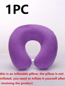 Portable U-Shaped Inflatable Neck Pillow, Comfortable & Soft, Essential Summer Travel Accessory For Airplane, Car, Home Office, Study, And Outdoor Camping - Multicolor - View 18