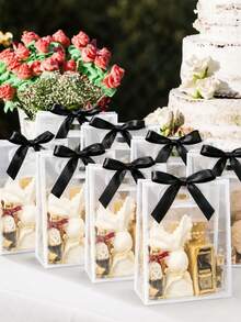 20pcs/10pcs/5pcs Transparent PVC Gift Bags (Ribbon Not Included), Tote Bags, Suitable For Birthday, Wedding, Valentine's Day, Graduation Ceremony And Other Occasions, Transparent Plastic Gift Bags, Large Capacity Cosmetic Storage Bags - Transparent - View 8