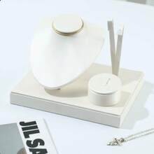 1pc PU Leather Model Necklace Display Stand With Earring Storage Base, Bust Jewelry Display Rack - Brushed Jewelry Stand - View 8