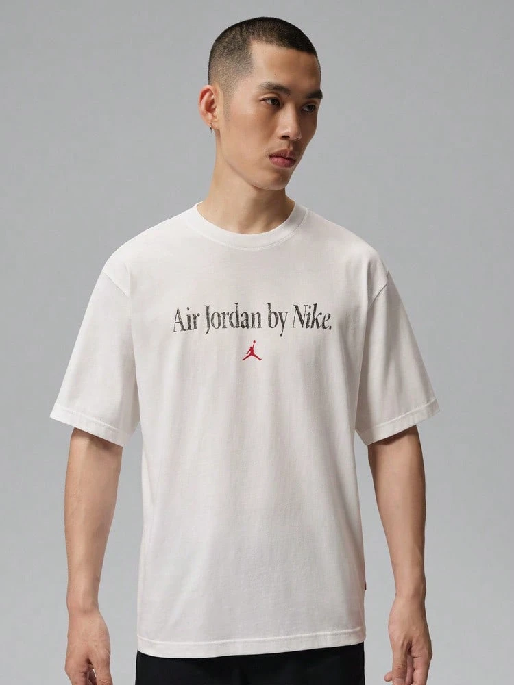 Jordan Men's AS BRK GX SNKR 85 SS CRW Short Sleeve Knit Collarless T-Shirt TIX1577-100 - White - View 1