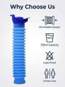 Purple Portable Car Urinal + 750ml Foldable Portable Urinal, Leak-Proof Reusable Travel Potty, Suitable For Car, Camping, Road Trip, Outdoor Use, Unisex For All Ages - A - View 6