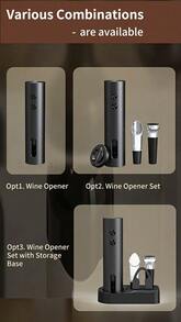 CLITON Rechargeable Electric Wine Opener Gift, 4 Options: Single Opener, Basic Kit, Classic Kit, Premium Kit, Wonderful Gift For New Year, Christmas, Valentine's Day, Birthday, Wedding & Housewarming, Perfect Present For Home Bar - Other - View 6