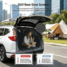 1pc Car Trunk Mosquito Net Screen, Magnetic Car Trunk Sunshade Mosquito Net Curtain, Summer Camping Picnic Gear, Mosquito-Proof Ventilated Mesh Screen, Suitable For Road Trips, Universal SUV Trunk Net, Car Mosquito Net, Camping Mosquito Net, With Storage Bag - Random - View 4