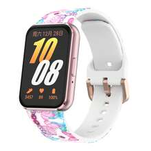Bedrucktes Silikon Sportarmband für Samsung Galaxy Fit 3 R390 - Bequemes hautfreundliches Roségold Flachverschluss Ersatzarmband - Galaxy Fit3 - Übersicht 20
