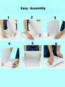 8pcs - Sturdy White Corrugated Cardboard Boxes, Perfect For Small Businesses, E-Commerce, Shipping And Packaging | Gift And Storage Boxes, Corrugated Gift Boxes For Shipping And Packaging, Small Mailing Boxes, White Mailing Boxes, Flat Corrugated Cardboard, Document Mailing Boxes, Jewelry Packaging - Multiple Styles - View 6