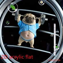 1pc Creative Cute Acrylic Weightlifting Puppy Car Air Vent Clip/Air Conditioner Vent Fragrance Diffuser - Weightlifting Puppy Decorative Clip - View 4
