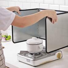 Foldable Stainless Steel Stove Oil Splash Guard, Heat Resistant Anti-Splatter Cooking Baffle, Portable Fold Kitchen Oil Block Screen For Gas Cooktop Stove Cooking Protection Easy To Clean - View 8
