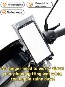 5pcs Phone Rain Cover For Bicycle Rider - Touchscreen-Compatible Phone Pouch, Essential For Rainy Day Cycling, Rechargeable Waterproof Sleeve. Suitable For Cycling, Rainy Days, Outdoor Activities, Bicycle Bags Secure Fit. - Clear - View 6