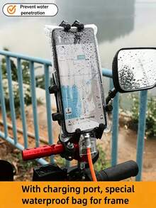 5pcs Phone Rain Cover For Bicycle Rider - Touchscreen-Compatible Phone Pouch, Essential For Rainy Day Cycling, Rechargeable Waterproof Sleeve. Suitable For Cycling, Rainy Days, Outdoor Activities, Bicycle Bags Secure Fit. - Clear - View 7