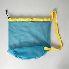 Beach Swimming Mesh Storage Bag, Lightweight Large Capacity, Drawstring Expandable Mesh One Shoulder Beach Bag, Sand-Proof Breathable Beach Cover, Suitable For Clothes, Towels, Portable Crossbody Bag, Outdoor Travel And Swimming Dual Use - Multicolor - View 9