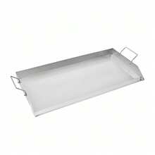 Stainless Steel Griddle 32x16 Inch, Gas Grill Griddle Plate For BBQ, Teppanyaki, Camping Cookware With Handle, Family Outdoor Cooking - Silver - View 3