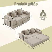 Estructura de sofa cama Beige 2 Asientos - Caqui de 2 plazas - Ver 9