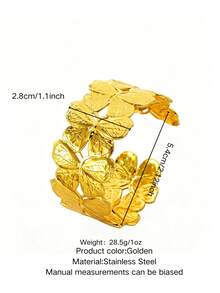 VceTd 1pc French Vintage Style Butterfly Open Design Stainless Steel Women's Bracelet, Suitable For Daily Commute, Vacation Wear Or Holiday Gift For Mother - Yellow Gold - View 2