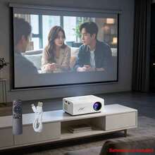迷你便攜式 LCD 投影機，內建喇叭 + 配套遙控器；兼容 iOS / Android / Windows，USB 即插即用，適合居家電影觀賞與大螢幕遊戲，輕鬆打造私人家庭劇院 - 黑色 - 查看 1