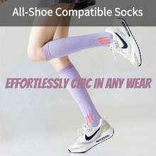 1 Pair Women's Fitness Running Jump Rope Compression Socks, Elastic Shaping Leg Compression Socks, Long Tube Yoga Socks - Multicolor - View 7