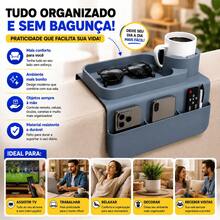 Bandeja Organizador De Sofá Apoio De Braço De Silicone Isolamento Térmico Dobrável Porta Copos Envio Imediato Suporte - Multicolorido - Visão 6