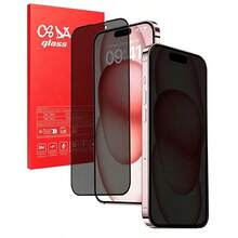 Protector es compatible con iPhone, juego de 2 piezas de protector de pantalla de vidrio templado con privacidad de cobertura completa, compatible con iPhone 17, 16 Pro Max 15 Pro Max 13 12, protector de pantalla completa con borde negro de privacidad [Versión internacional no versión local] Protector es compatible con iPhone 13, compatible con iPhone - Multicolor - Ver 2